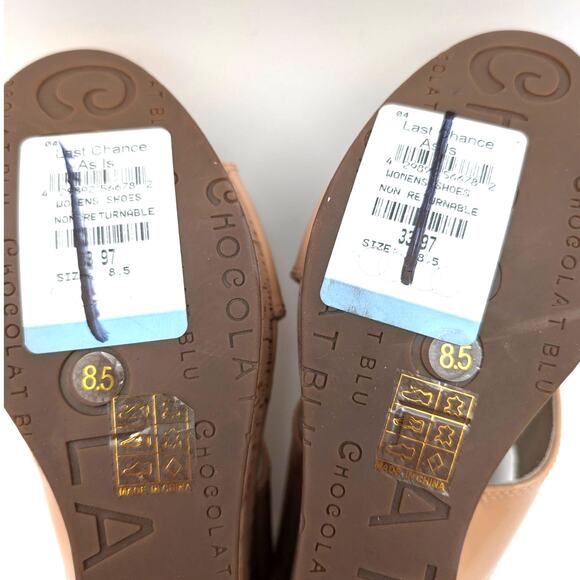 Chocolat Blu Winner Crisscross Wedge Slide Sandal Women's Tan Size US8.5 EU39 - Picture 12 of 14